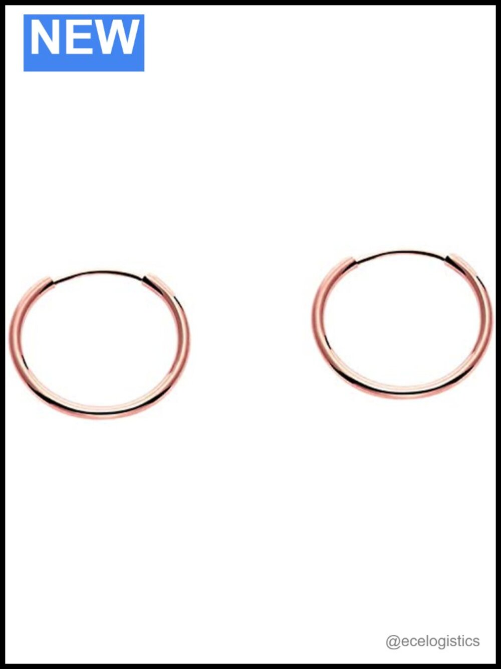 14k Rose Gold Endless Hoop Earrings Round Flexible Continuous